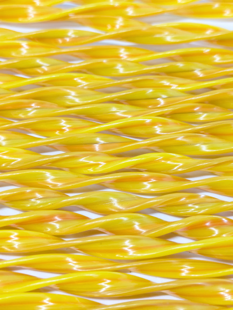 Yellow Flat Twisted Glass Cane COE090