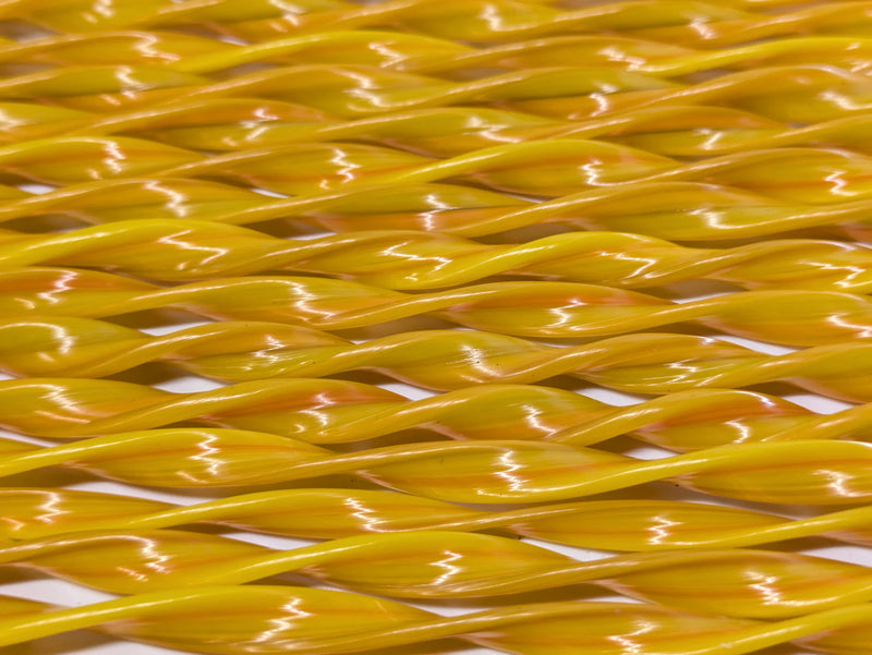 Yellow Flat Twisted Glass Cane COE090