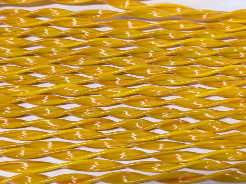 Yellow Flat Twisted Glass Cane COE090