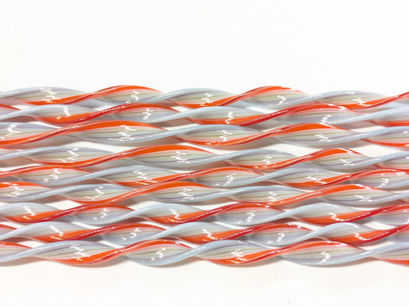 Winter's Dawn Flat Twisted Glass Cane COE090