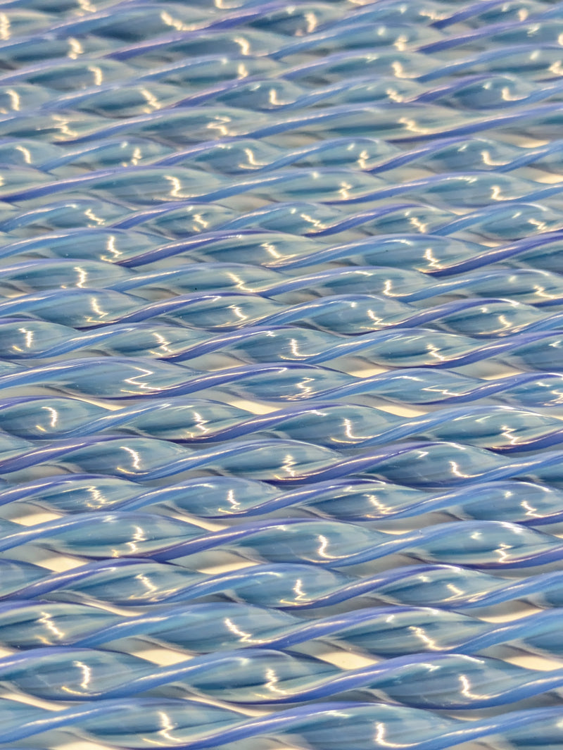 Blue Flat Twisted Glass Cane COE096