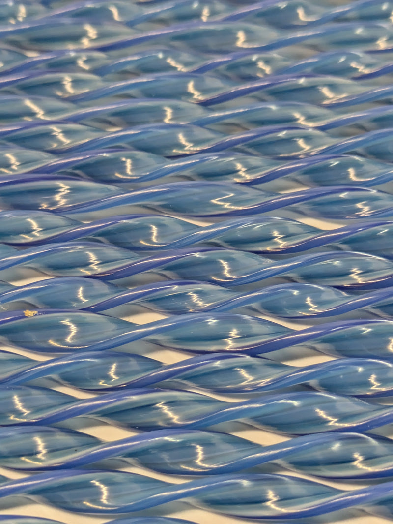 Blue Flat Twisted Glass Cane COE096