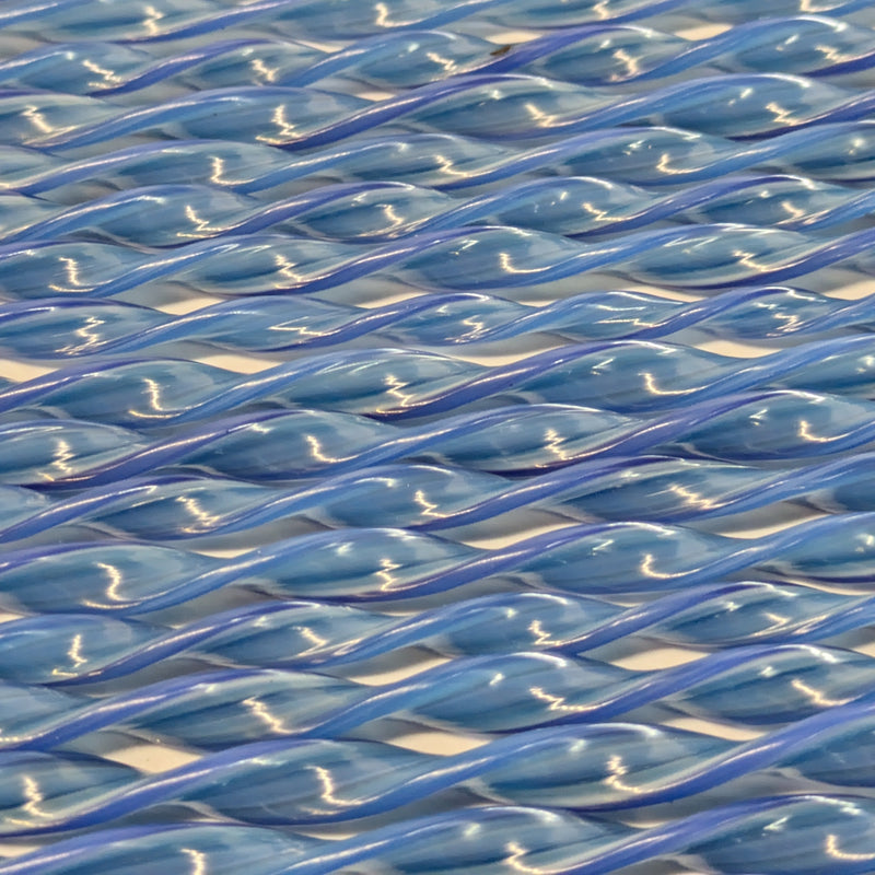 Blue Flat Twisted Glass Cane COE096