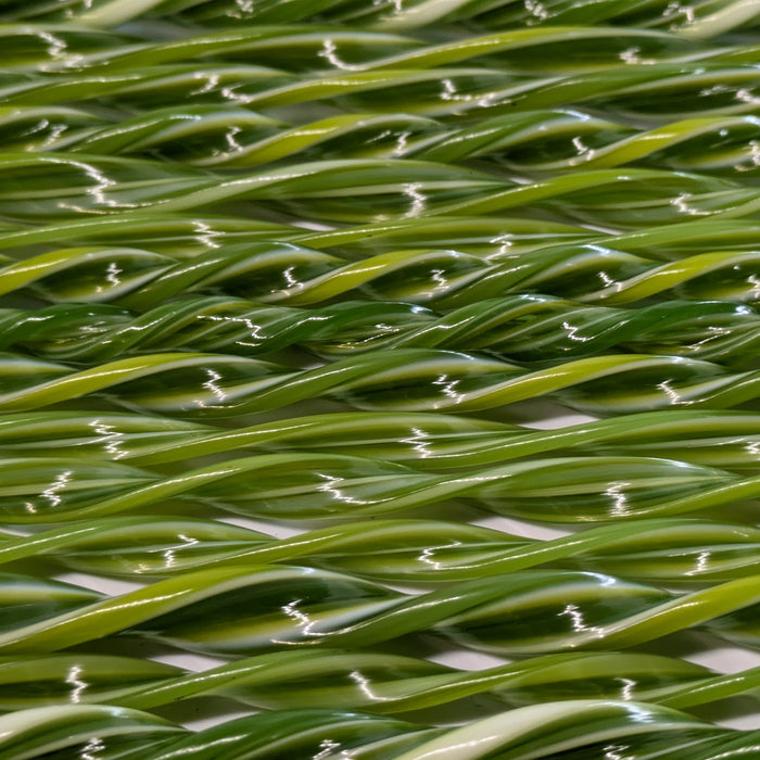Green Flat Twisted Glass Cane COE096