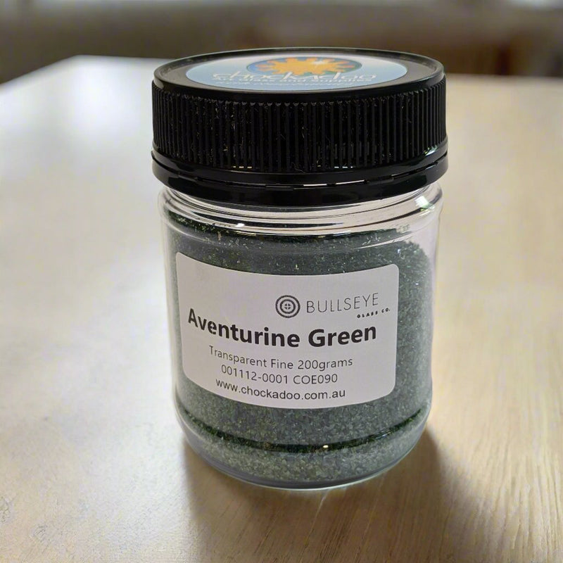 Aventurine Green Transparent Bullseye Fine Frit 1112
