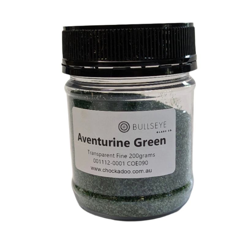 Aventurine Green Transparent Bullseye Fine Frit 1112