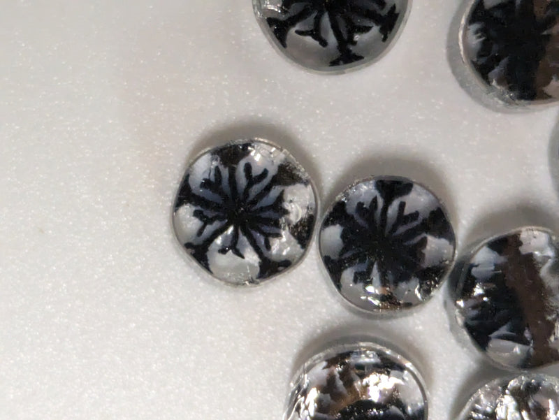 Black Snowflake Millefiori Murrine COE090