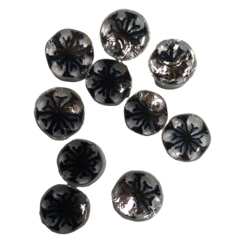 Black Snowflake Millefiori Murrine COE090