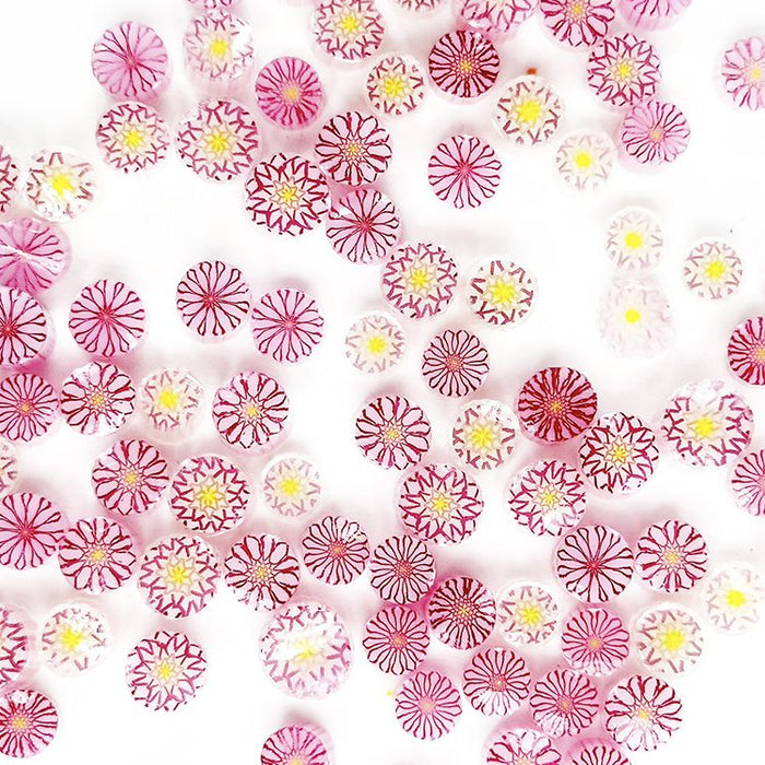 Pink Chrysanthemum Millefiori Murrine COE090