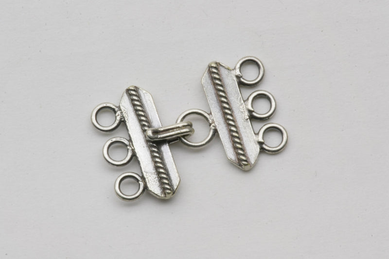 Sterling Silver Multi-Strand Clasp Toggle