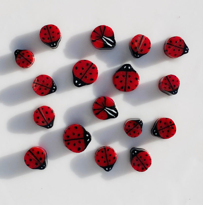 Ladybugs- XL Millefiori Murrine Tabitha's Emporium COE090