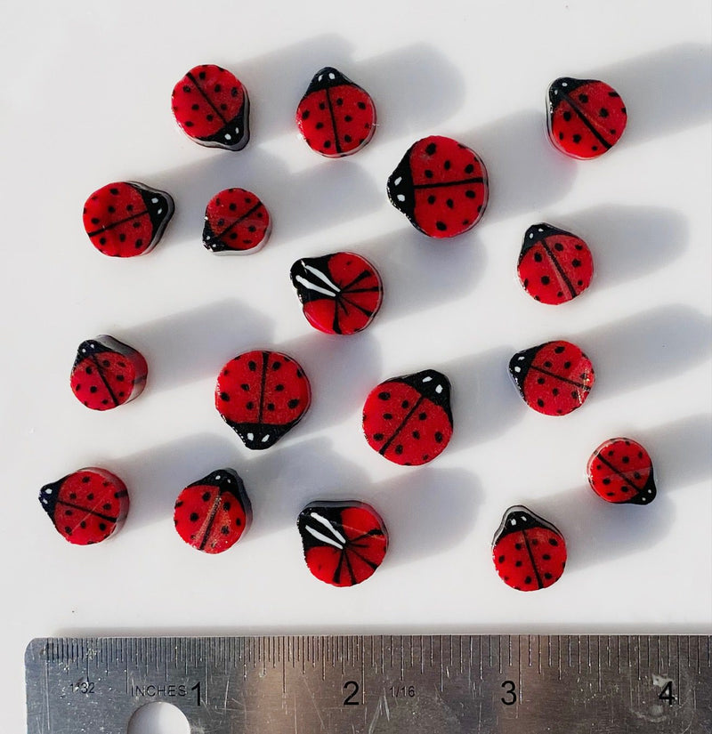 Ladybugs- XL Millefiori Murrine Tabitha's Emporium COE090