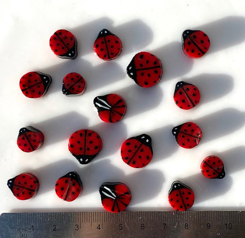 Ladybugs- XL Millefiori Murrine Tabitha's Emporium COE090
