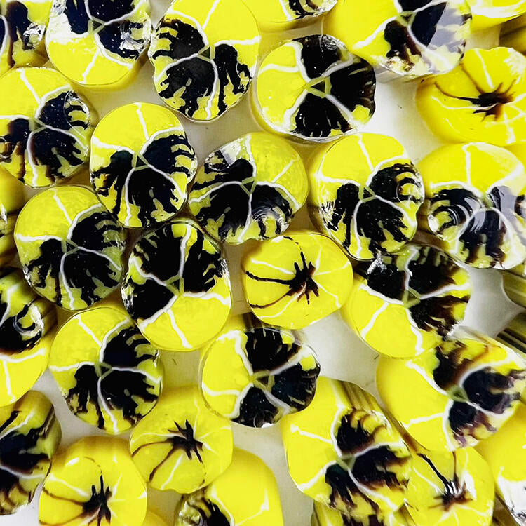 Yellow Pansy Flower Millefiori Murrine COE090