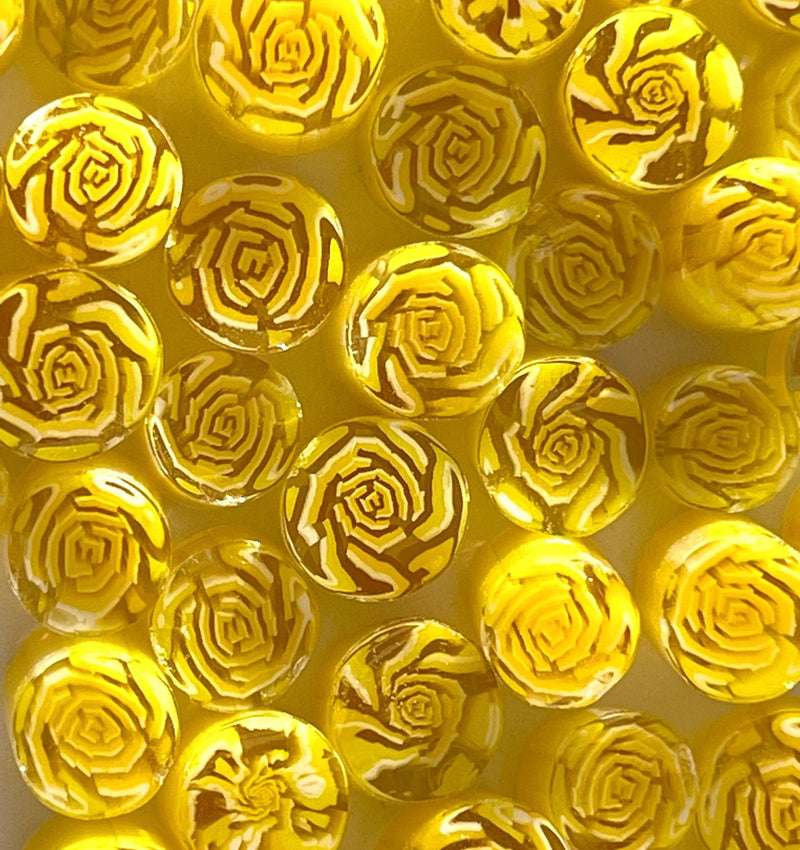 Yellow Roses- Flower Millefiori Murrine Tabitha's Emporium COE090