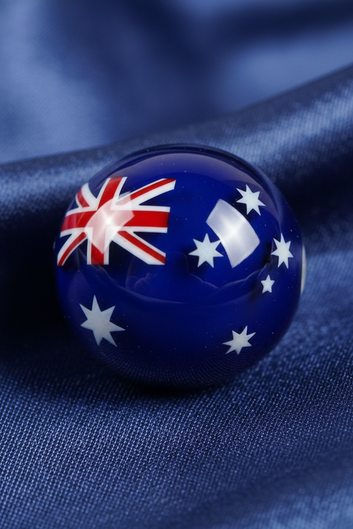 Australian flag lampwork bead A4