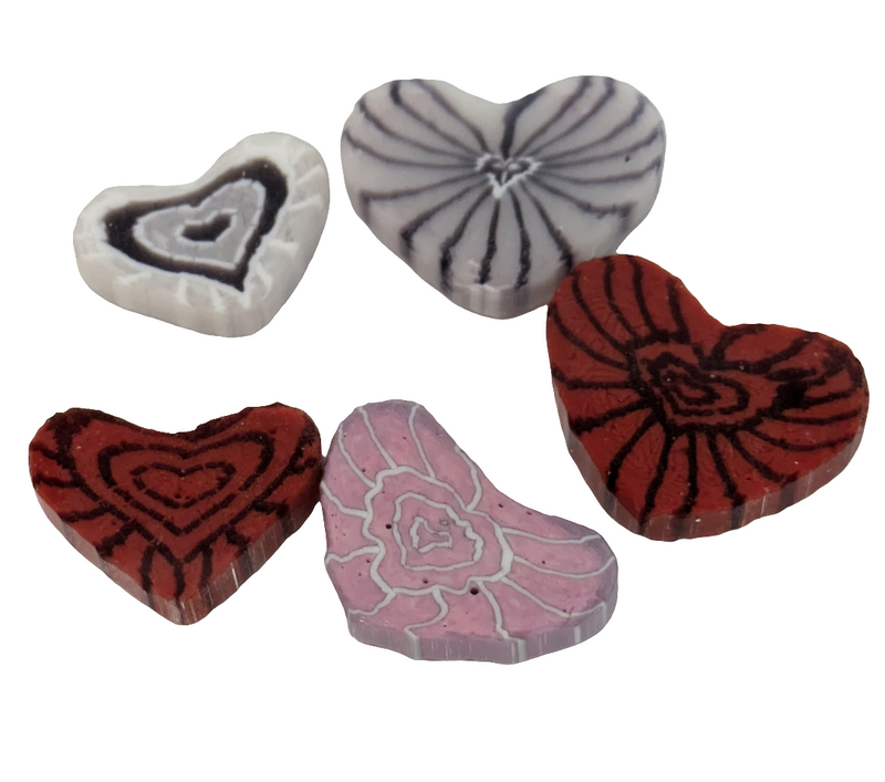 Mixed Extra Large Hearts Millefiori Murrine COE096