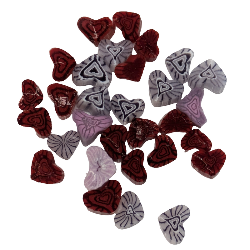 Mixed Hearts Millefiori Murrine COE096