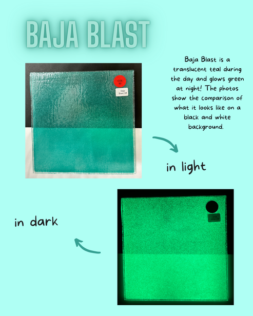 Baja Blast Glow Glass Sheet COE090 Studio Square