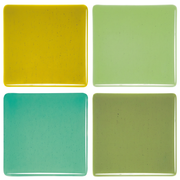 Chartreuse, Light Green, Emerald Green and Olive Green transparent Studio Squares