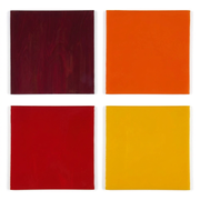 Deep Red, Orange, Red and Sunflower Yellow glass Studio Squares