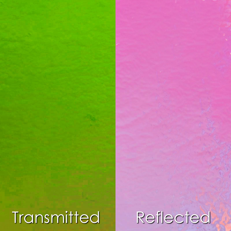 Green Pink Dichroic Squares on Black Sheet DichroMagic COE104