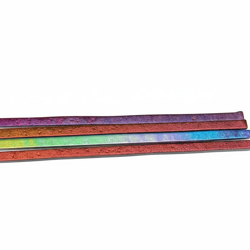 Black Rainbow Dichroic Opaque Bullseye 6mm Sizzle Stix RN0100