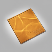 Medium Amber 10cm Square Glass - Angled View
