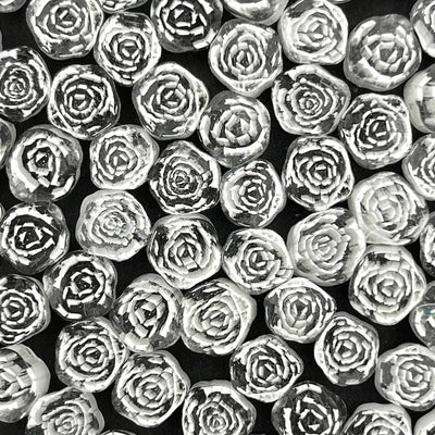 White Rose Millefiori Murrine Float Glass