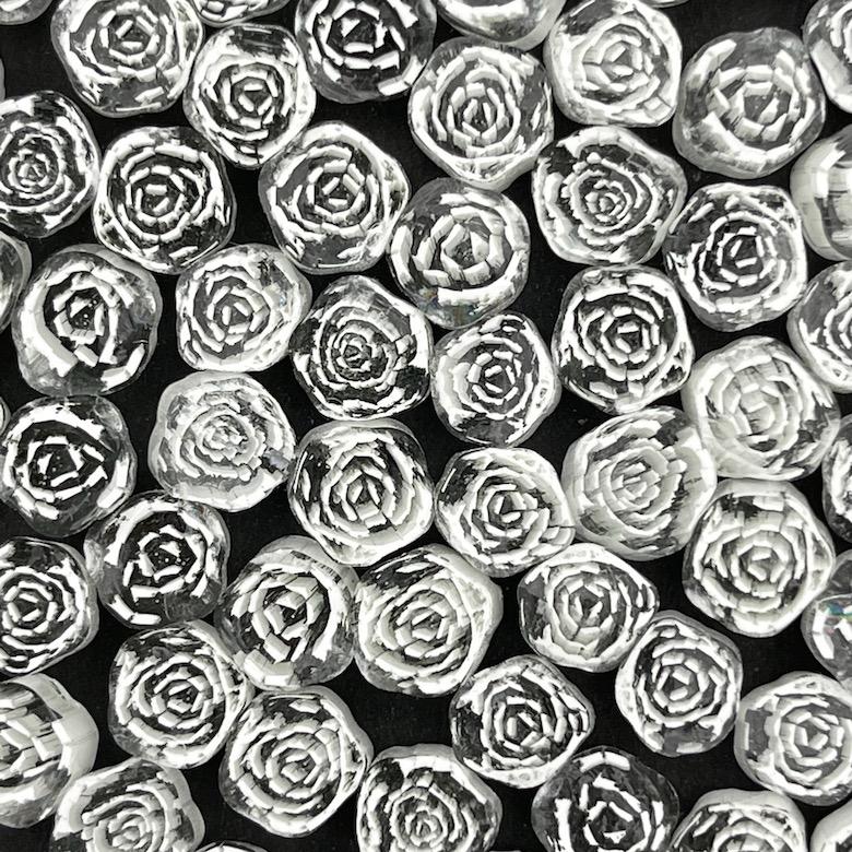 White Rose Millefiori Murrine Float Glass