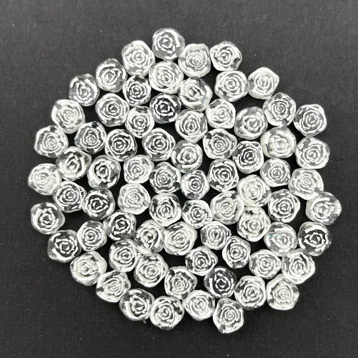 White Rose Millefiori Murrine Float Glass