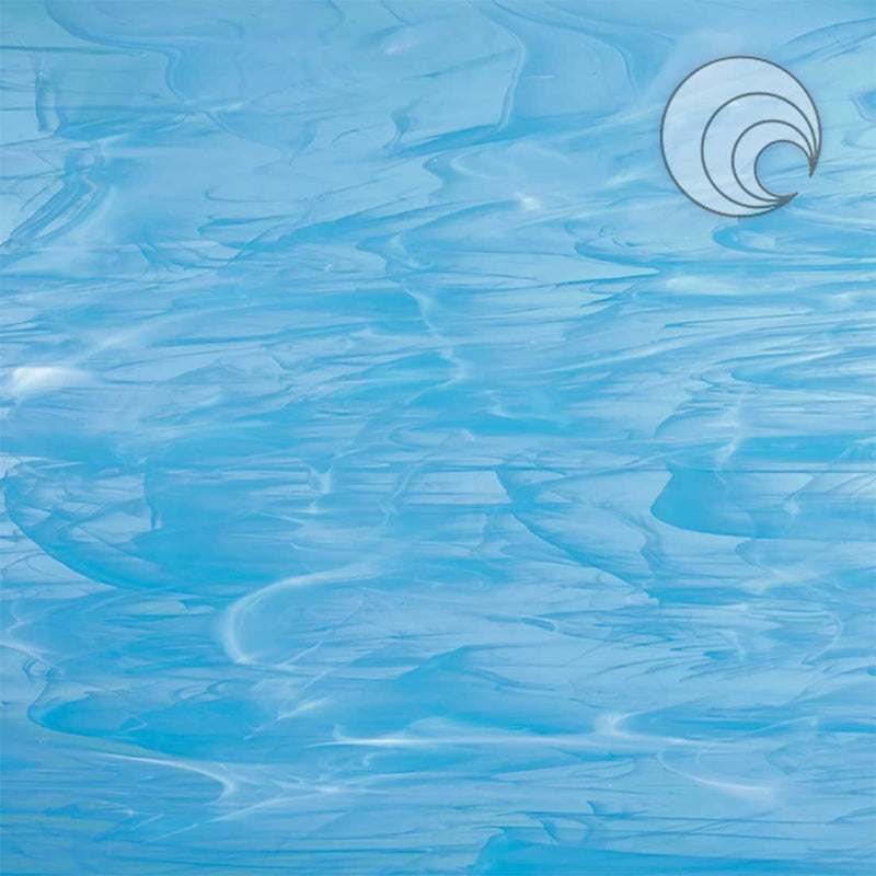Sky Blue/ White Wispy Smooth Fusible Oceanside Sheet 833-91S-F