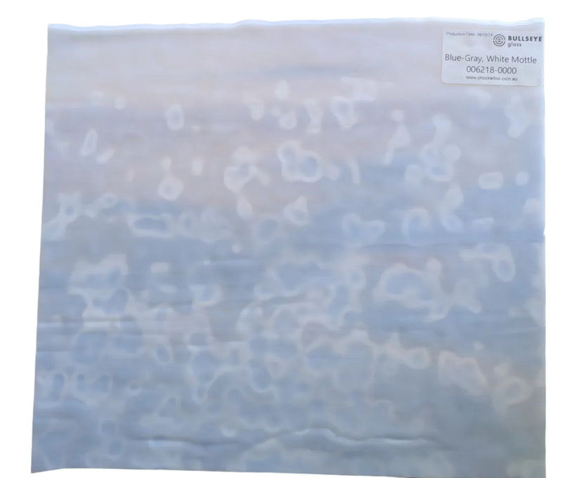 Blue-grey, White Mottle Mix Bullseye Sheet 6218 3MM