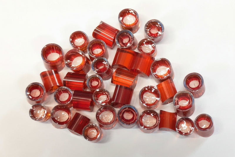 Red Transparent Rings Millefiori Maherster Art Glass COE090