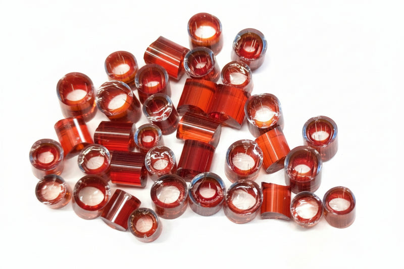 Red Transparent Rings Millefiori Maherster Art Glass COE090