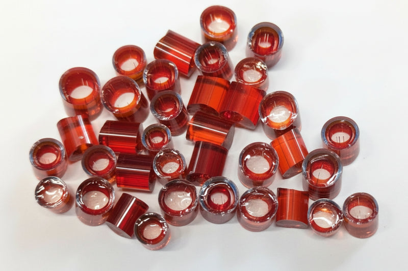 Red Transparent Rings Millefiori Maherster Art Glass COE090
