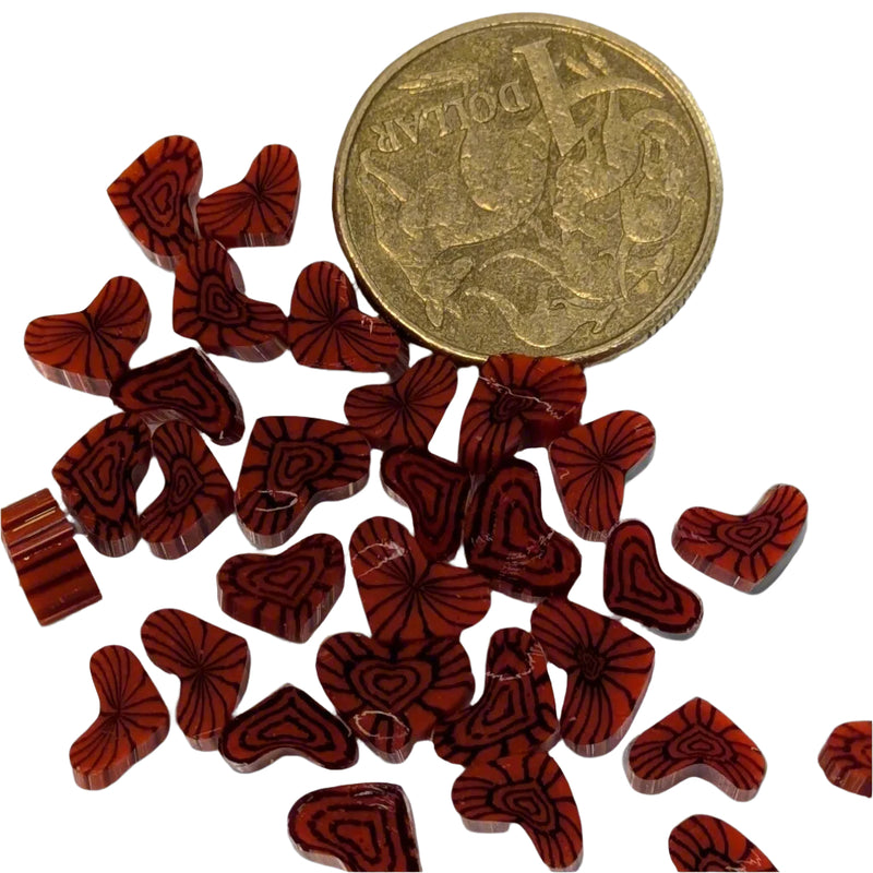 Red Hearts Millefiori Murrine COE090