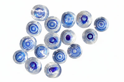 Blue Transparent Rings Millefiori Maherster Art Glass COE090