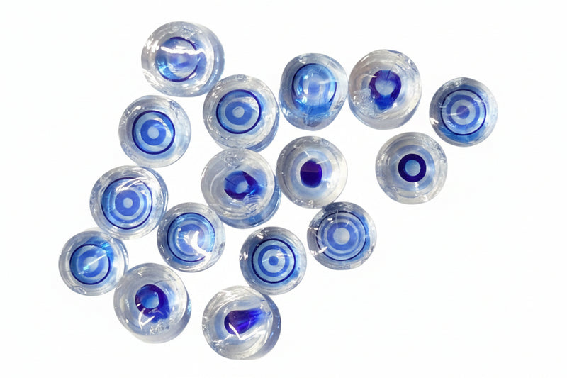 Blue Transparent Rings Millefiori Maherster Art Glass COE090