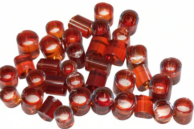 Red Transparent Rings Millefiori Maherster Art Glass COE090