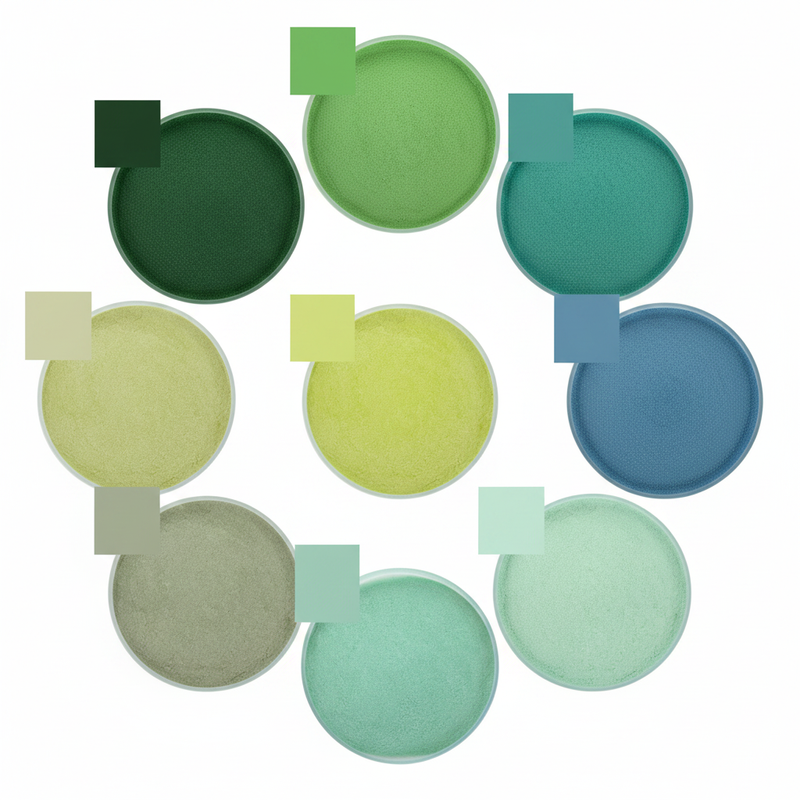 Thompson Enamels Green Collage