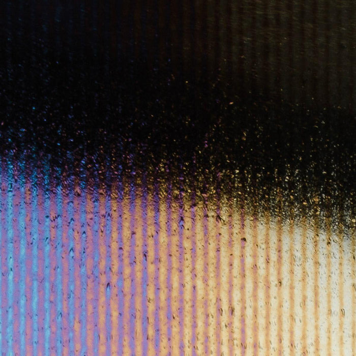 Black, Reeded Texture with Iridescent Rainbow 0100-54