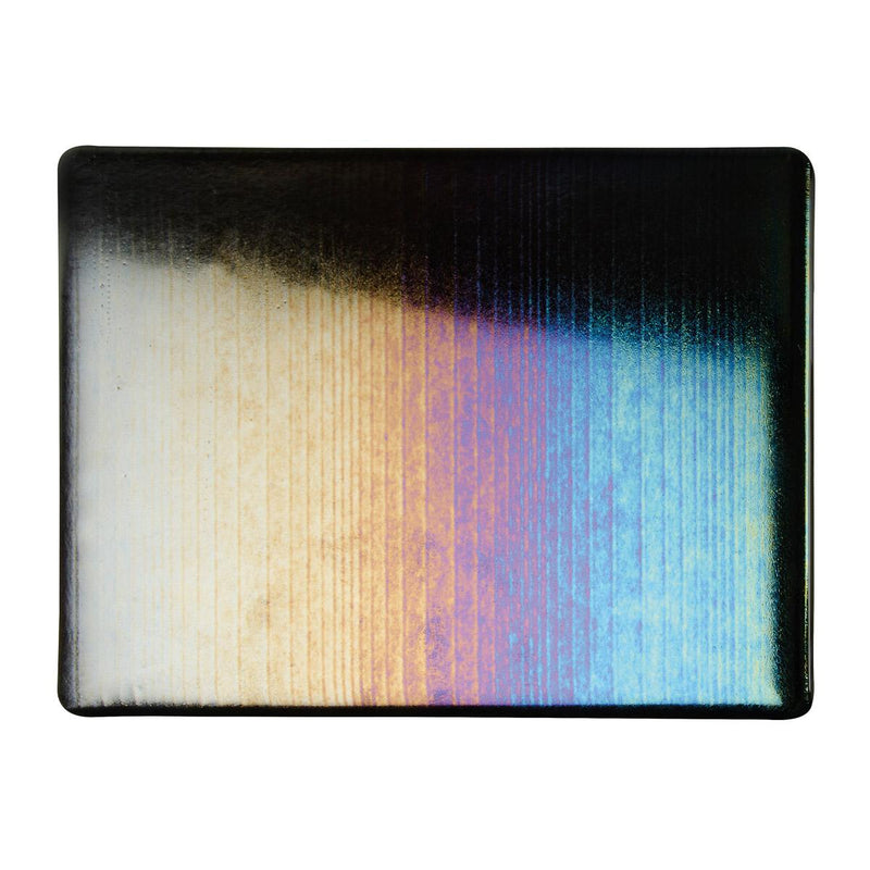 Black Accordion Texture with Rainbow Iridescent Opaque Bullseye Sheet 100 2MM