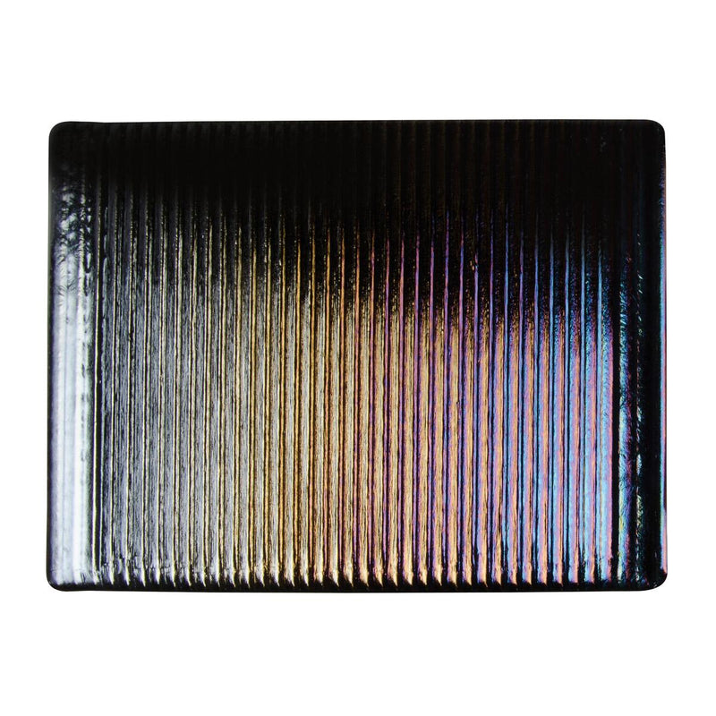 Black Opalescent, Prismatic Texture, Iridescent, Rainbow Opaque Bullseye Full Sheet 100