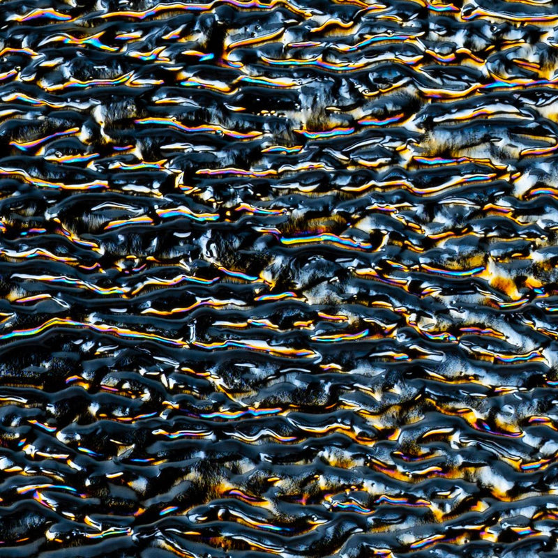 Black, Granite Ripple with Rainbow Iridescent Bullseye Sheet 100-RI71 3MM