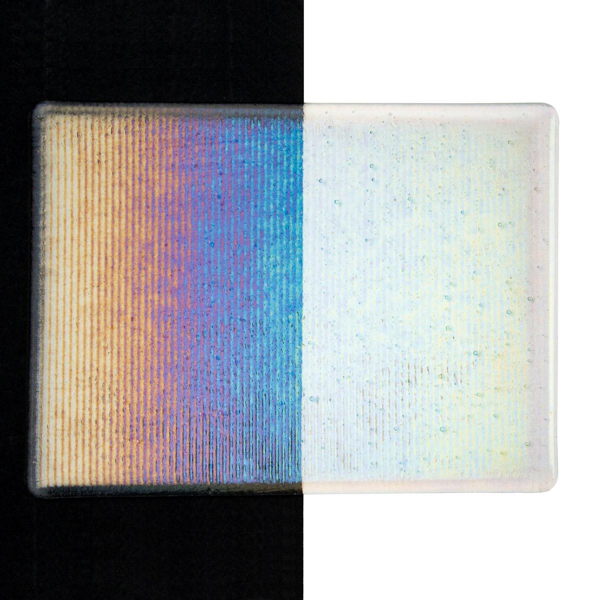 Clear Reed Texture with Rainbow Iridescent Transparent Bullseye Sheet ...