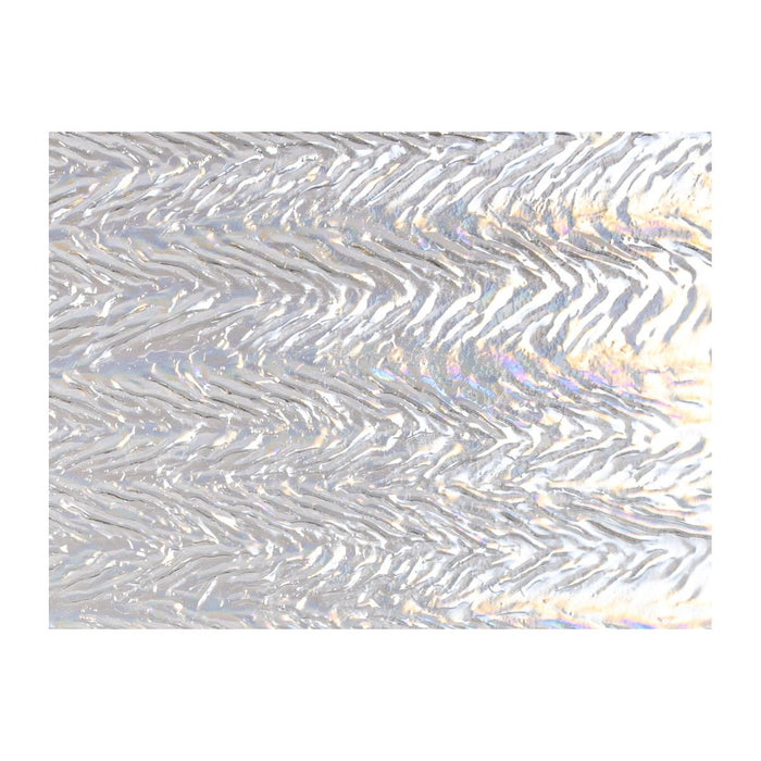 Clear Granite, Herringbone Ripple with Rainbow Iridescent Transparent Bullseye Sheet 1101 3MM