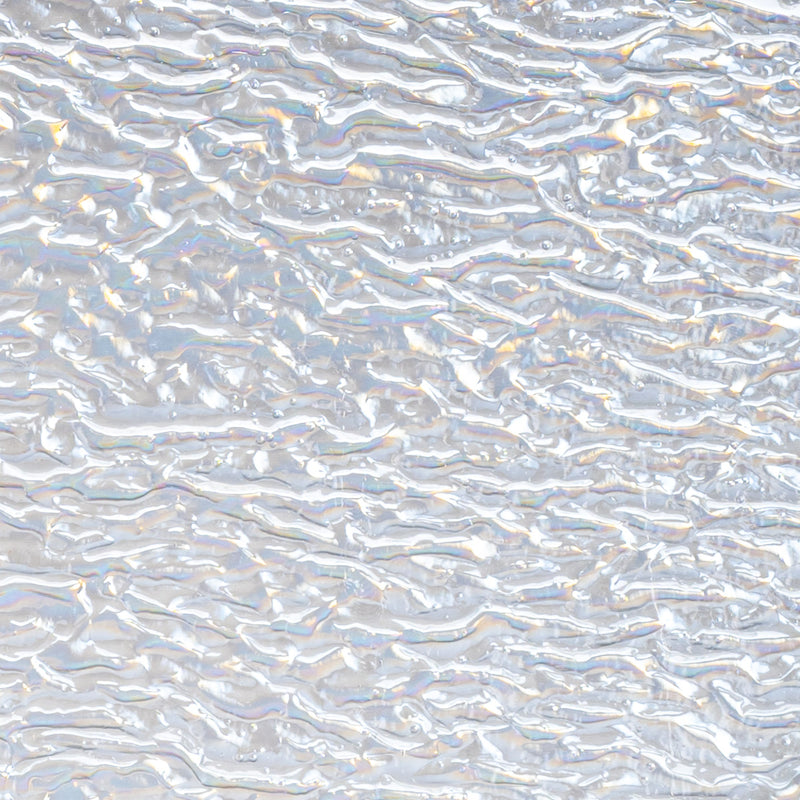 Clear Granite Ripple with Rainbow Iridescent Bullseye Sheet 1101-RI71 3MM