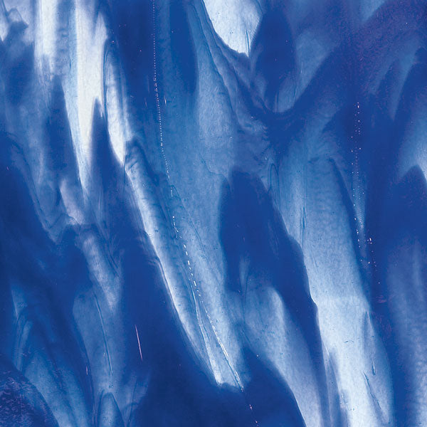 Clear, Deep Cobalt Blue Opal Streaky Bullseye Sheet 2047 3MM