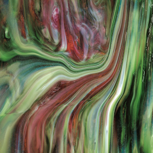 Cranberry Pink, Emerald Green, White Streaky Bullseye Sheet 3345 3MM